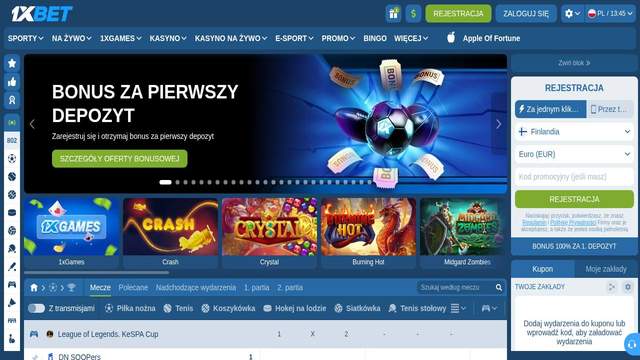 1xBet Ghana casino screenshot